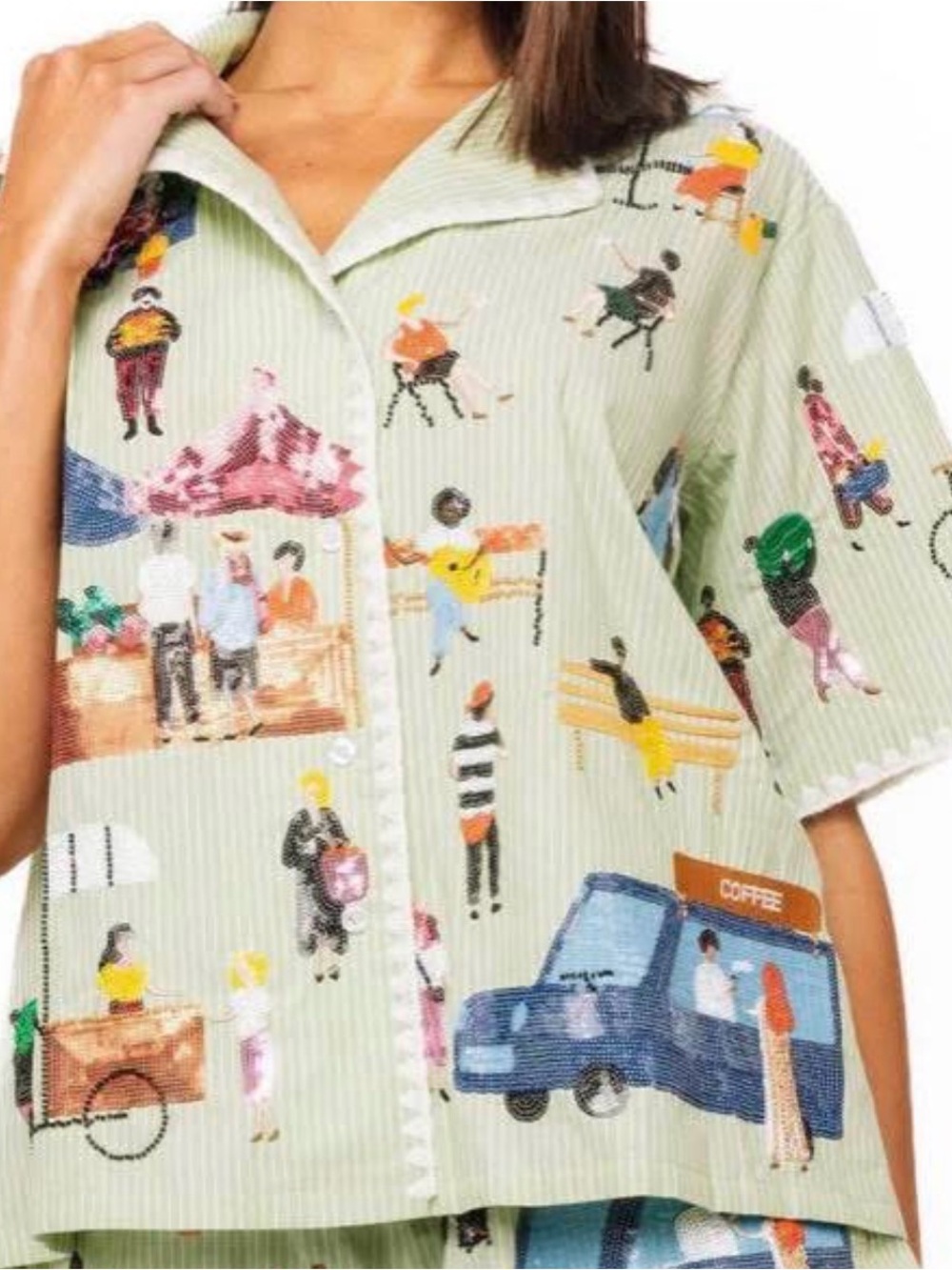 Queen of Sparkles - Farmers Market Button Down - Medium - NWT